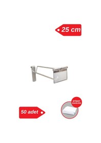 Resim Tel Pano Kancası 25 Cm Galvaniz Etiketli Raf Askısı Raf Kancası Mağaza Düzenleme 50 Adet 