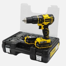 Resim Stanley Li-Ion Çift Akülü Profesyonel Kömürsüz Darbeli Matkap SBH20D2K + 100 Parça Aksesuar Seti 