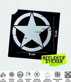 Resim Küçük Boy Eskitilmiş Askeri Yıldız Reflektif Sticker Çınar Extreme 
