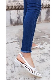 Resim White Line Talaria Beyaz Renk Kalın Topuk Kadın Sandalet 001 