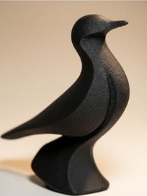 Resim hivhestın Volantis Minimalist Kuş Heykeli 10 cm - Modern 3D Baskı Dekoratif Biblo Siyah 