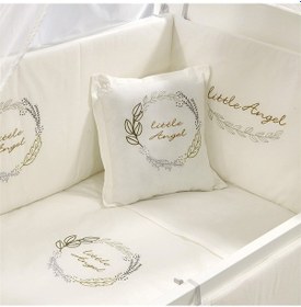 Resim Meltem Kids Angel Nakışlı Pamuklu Bebek Uyku Seti 60 x 120 CM Ekru 