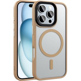 Resim Apple Uyumlu iPhone 16 Pro Kılıf Arkası Mat Kenar Korumalı Magsafe Kapak Flet 