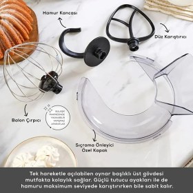 Resim Emsan Maestrochef Stella Hamur Yoğurma Makinesi White 1500W 5l 
