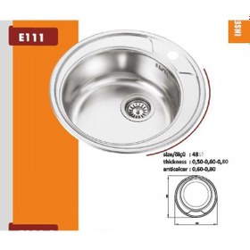 Resim Ekosan K - 48 Paslanmaz Eviye + Sifon 