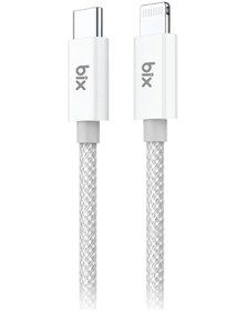 Resim Bix T3cl Type-c To Lightning İphone 27w Örgülü Hızlı Şarj Ve Data Kablosu 1 Metre Gri 