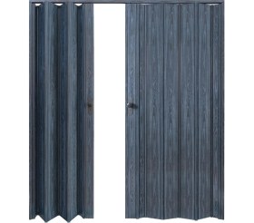 Resim Faran Dekorasyon 215 x 230 Antrasit Renk Camsız Çift Açılım Pvc Akordiyon Katlanır Kapı FRNAKMODEL-207 