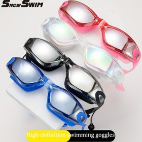 Resim Unisex Yüksek Çözünürlüklü Elektrokaplama Anti-Sis Yüzme Gözlüğü - Artan Görünürlük İçin Büyük Boyutlu Çerçeve, Dayanıklı PC Malzeme, Yüzme Eğitimi ve Plaj Kullanımı İçin Temizleme Bezi ve Kutusu Dahil, Yüzme Gözlüğü, Unisex Spor Gözlüğü, Şık Parlak Bitiş, Görülebilir Lens 