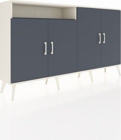 Resim Arges Konsol 4 Raflı 4 Kapaklı 176x30x99 Aytaşı-antrasit Antrasıt/antrasıt - Aytası 