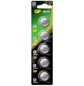 Resim Gp CR2025-C5 3V Lityum Düğme Pil 5'li Paket 