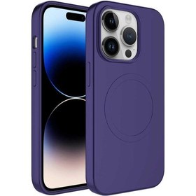 Resim iPhone Uyumlu 14 Pro Max Kılıf Magsafe Wireless Şarj Özellikli Pastel Renk Silikon Mat Kapak 