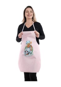 Resim Siyah Chef İkili Paket Leke Tutmaz Kumaş Mutfak Önlüğü Seti Pembe 