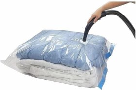 Resim Vakumlu Hurç Poşet 80x100 cm –%75 Yer Tasarrufu, Dayanıklı Kilitli Depolama Torbası, Battaniye Yorgan Kıyafet Saklama Çantası 