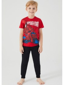 Resim Spiderman The Flying Hero Kırmızı Erkek Çocuk Kısa Kol Pijama Takım 5274-32939 Kırmızı 