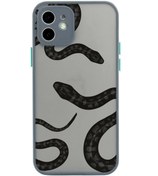 Resim butikcase Iphone 11 Lüx Kamera Lens Korumalı Yılan Desenli Gri Telefon Kılıfı 