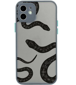 Resim butikcase Iphone 11 Lüx Kamera Lens Korumalı Yılan Desenli Gri Telefon Kılıfı 