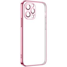 Resim KılıfShop Iphone 13 Pro Uyumlu Kılıf Krep Lens Korumalı Silikon Şeffaf Pembe 