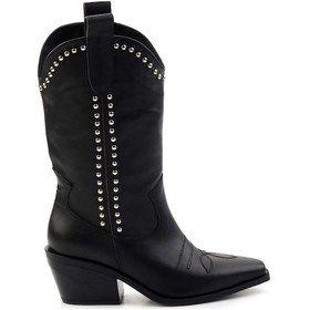 Resim Siyah Hakiki Deri Kadın Bot & Bootie K02041200003 Siyah 