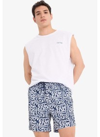 Resim DeFacto Desenli File Astarlı Kısa Boy Deniz Şortu A7376AX25HSNV256 