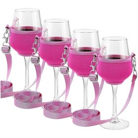 Resim Parça Boyun Şaraplık - Gül Kırmızısı, Parti İçin Kolyeli 