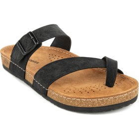 Resim Hush Puppies Apavu (624401) Anatomik Taban Deri Parmak Arası Ayarlanabilir Tokalı Erkek Terlik 