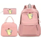 Resim Fochsia Pompompurin Customizable Sırt Çantası Ve Kalemlik Seti Pembe Kırmızı Renk Büyük Kapasiteli Pembe Kırmızı Renk 