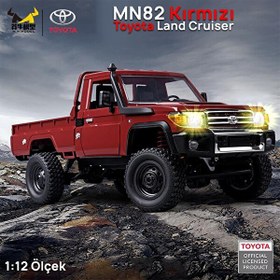 Resim MN Model MN82 1/12 Toyota Land Cruiser LC79 4WD RC Model Crawler Offroad Truck Kırmızı Uzaktan Kumandalı Araba - Dahili Işık Seti 