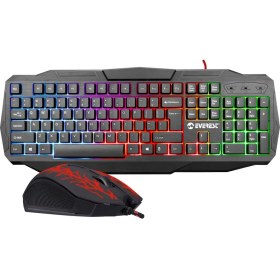 Resim Everest KMX-86 Olivine Siyah Usb RGB Işıklandırmalı Oyuncu Q Multimedia Klavye + Mouse Set 