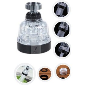 Resim Yayke3 Fonksiyonlu Şeffaf 360 Derece Döner Musluk Başlığı 