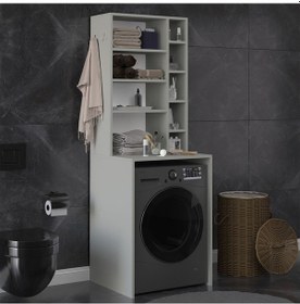 Resim Banyo Dolabı Bd-03 Kül Gri Gri 