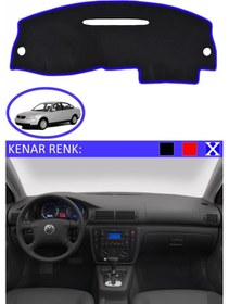 Resim Torpido Koruma Halısı Siyah Kenar Renk Mavi Volkswagen Passat B5 1995-2005 İle Uyumlu 