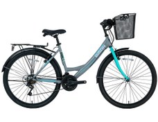 Resim Bisan Mabella 24 Jant 21 Vites Bay Bayan Şehir Bisikleti Gri - Yeşil 35cm 2022 Model 