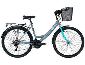 Resim Bisan Mabella 24 Jant 21 Vites Bay Bayan Şehir Bisikleti Gri - Yeşil 35cm 2022 Model 
