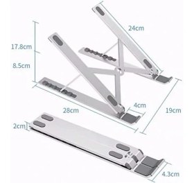 Resim Nacario N29-2 Büyük 14” - 17.3” Katlanır Alüminyum Laptop Standı 