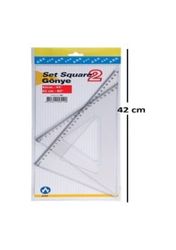 Resim Şeffaf Gönye 42 Cm 45 Derece X 42 Cm 60 Derece 