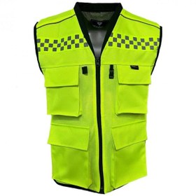 Resim SARİSSA BİSİKLET Forte Gt 1186 Cepli Motosiklet Reflektif Yelek Rüzgara Geçirmez XL Beden Sarı 