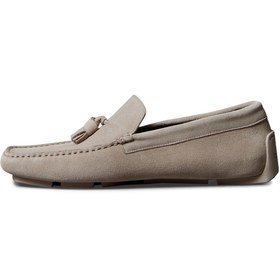 Resim Calvin Klein %100 Dana Süet Taupe Erkek Loafer DRIVER TASSELS SU 
