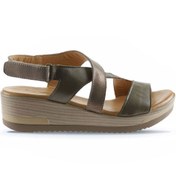 Resim Genel Markalar Shoes Haki Deri Kadın Dolgu Topuklu Sandalet 01wl3306 