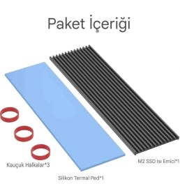 Resim M.2 2280 SSD Nvme Notebook (Laptop) Uyumlu Soğutucu Alüminyum Alaşımlı Isı Emici Pasif Soğutucu -Termal Pad Yeni Nesil 