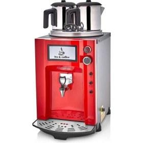 Resim Elektrikli Jumbo Çay Makinesi, 15 Lt, Kırmızı, 2 Demlikli, Premium Tasarım 
