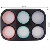 Resim Guardini Gardenia 6'lı Kağıtlı Muffin Kek Kalıbı 27x18.5CM 06689907 