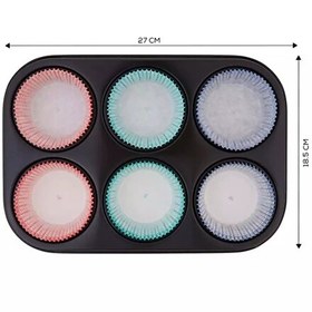 Resim Guardini Gardenia 6'lı Kağıtlı Muffin Kek Kalıbı 27x18.5CM 06689907 
