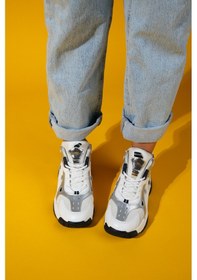 Resim Luvi Shoes Lowel Beyaz Laci Fermuarlı Ve Bağcıklı Kadın Spor Bot Beyaz - Lacivert 