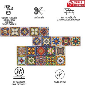 Resim Tink Kendinden Yapışkanlı Karnaval Desenli Pvc Karo 20 x 20 cm 6'lı Paket 