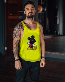 Resim Freeyez Dark Mickey Mouse Gym Fitness Tank Top Sporcu Atleti 