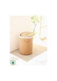 Resim El Yapımı Bambu Yuvarlak Çamaşır Sepet, Hasır Kirli Sepeti Std Katlanır Bambu Yuvarlak Çamaşır Sepeti Klasik Bambu 