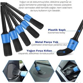 Resim 5'li Oto Detay Fırçası Seti Premium Kalite Ve 5 Farklı Boyutlarla Detaylı Temizlik Unikat 