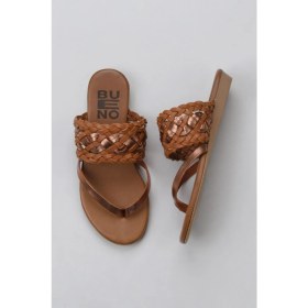 Resim Bueno Shoes Taba Parlak Deri Kadın Parmak Arası Terlik 01WU7448 01WU7448 