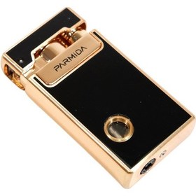 Resim Parmida Tek Torch Pürmüz Soft Flame Özellikli Siyah-gold Metal Puro Çakmağı 