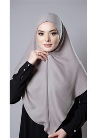 Resim Hürrem Bone Taş Pratik Hazır Geçmeli Tesettür Eşarp Pamuk Caz Kumaş Düz Hijab 2306 46 